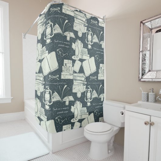 Book Pattern Douchegordijn (In situ)