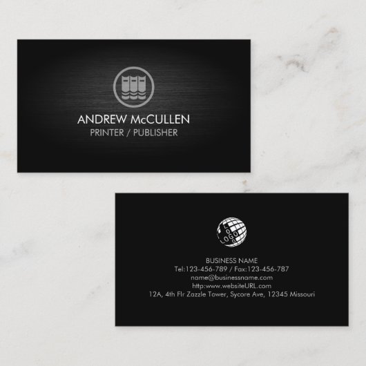 Book Printer Publisher Visitekaartje (Voorkant / Achterkant)