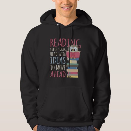 Book Reader Reading Library & Librarian Bookworm O Hoodie (Voorkant)