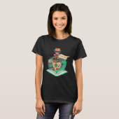 Book Reading Graphic Magic Rabbit Steampunk Magica T-shirt (Voorkant volledig)