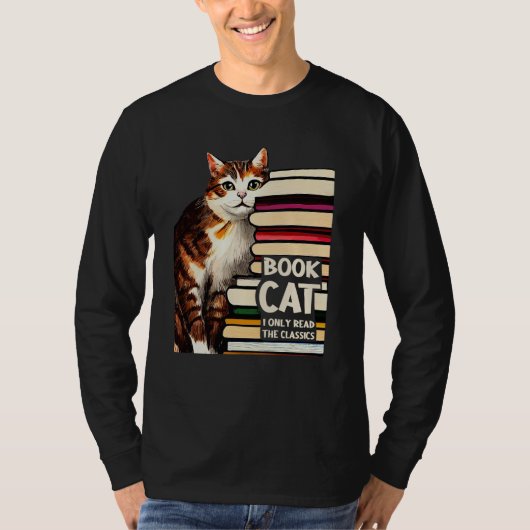 Book Reading Studying Cat Reader Kitten T-shirt (Voorkant)
