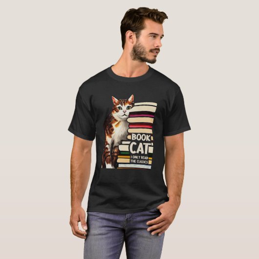 Book Reading Studying Cat Reader Kitten T-shirt (Voorkant volledig)