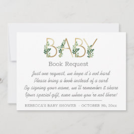 Book Request Baby shower Invitation Insert Card