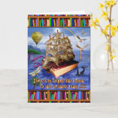 Book Ship Ocean Scene met Emily Dickinson Quote Kaart (Gele Bloem)