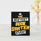 Book Sorter, Funny Job Occupation Kaart (Gele Bloem)