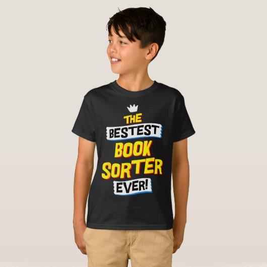 Book Sorter, Funny Job Occupation  T-shirt (Voorkant volledig)