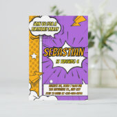 Book Style Superhero Girl Birthday Invitation (Debout devant)