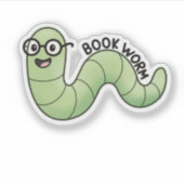 Book Worm Cute Bookish Book Lover Worm Sticker (Voorkant)
