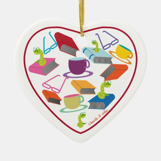 Book Worm Heart Ornament (Voorkant)