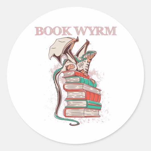 Book Wyrm Ronde Sticker (Voorkant)
