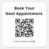 Book Your Next Appointment QR Code  Vierkante Sticker (Voorkant)