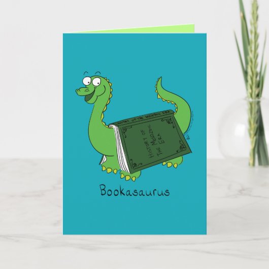 Bookasaurus - Dinosaure Drôle Carte Livre (Devant)
