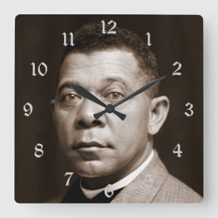 Booker T Washington African American Educator Squa Vierkante Klok