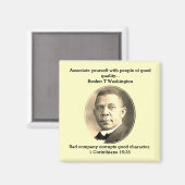 BOOKER T WASHINGTON Black History Quote Scripting Magneet (Voorkant / Achterkant)