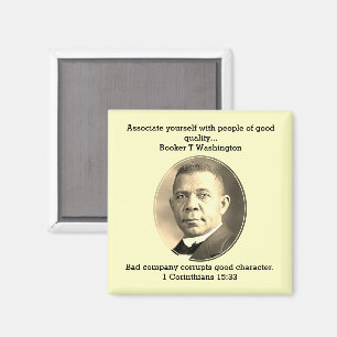 BOOKER T WASHINGTON Black History Quote Scripting Magneet