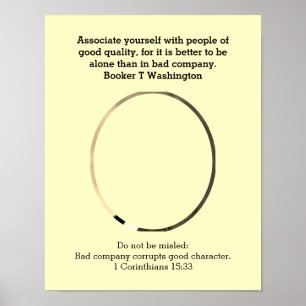 BOOKER T WASHINGTON Black History Quote Scripting Poster