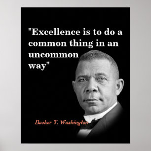 Booker T. Washington citaat op uitmuntendheid Poster