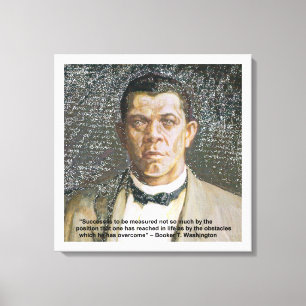 Booker T Washington & succes citaat canvasprint Canvas Afdruk