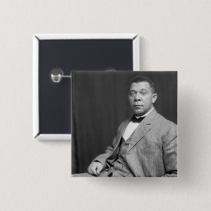 Booker Taliaferro Washington: Zwarte leraar Vierkante Button 5,1 Cm