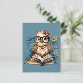 bookish bird briefkaart (Staand voorkant)
