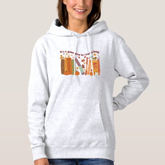 Bookish book Lovers - cute orange pumpkin - Fall  Hoodie (Voorkant)