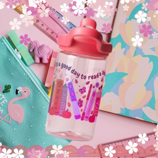 Bookish book Lovers, Pumpkin and Fall Leaves Girls Waterfles