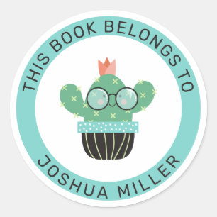 Bookish Cactus Dit boek behoort toe aan Ronde Sticker