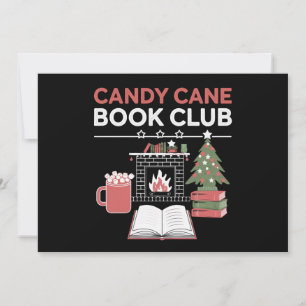Bookish Christmas Candy Cane Book Club Bookish Feestdagenkaart