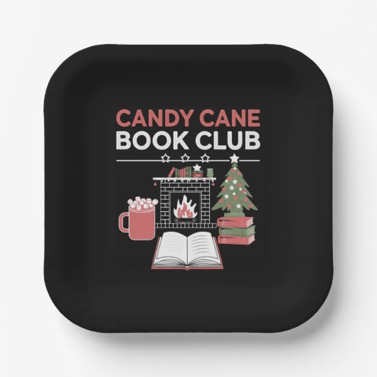 Bookish Christmas Candy Cane Book Club Bookish Papieren Bordje (Voorkant)