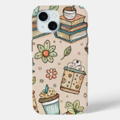 Bookish Coffee iPhone Case – Cozy Reader Aesthetic (Achterkant)