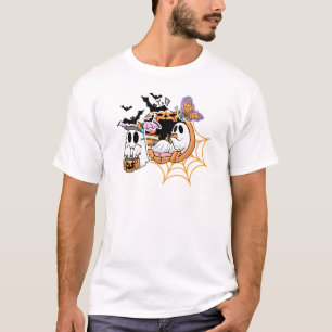 Bookish Ghost Reading op Pumpkin Moon Spooky Hallo T-shirt