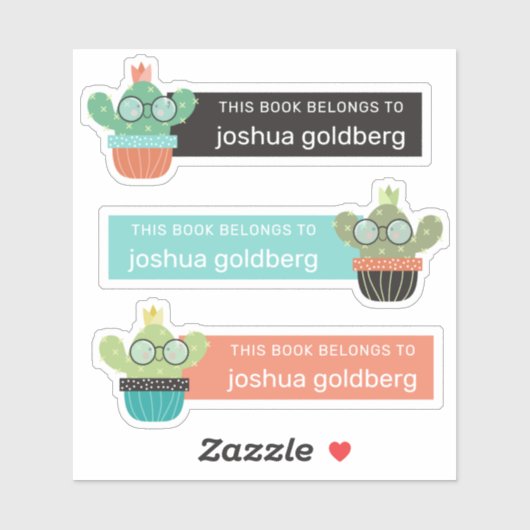 Bookish Green Cactus Étiquette (Feuille)