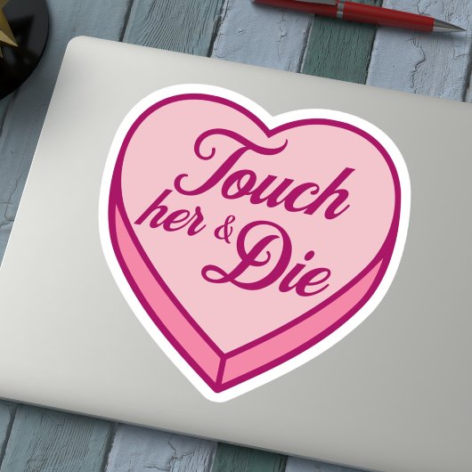 Bookish Snoep hart - Touch Her & Die Sticker