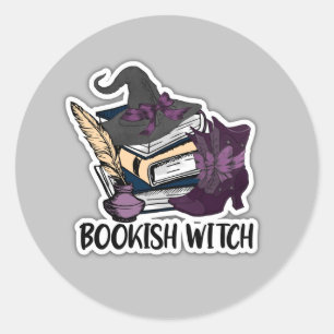 Bookish Witch Ronde Sticker