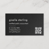Bookkeeper Accountant CPA Faux Leather QR Code  Visitekaartje (Achterkant)