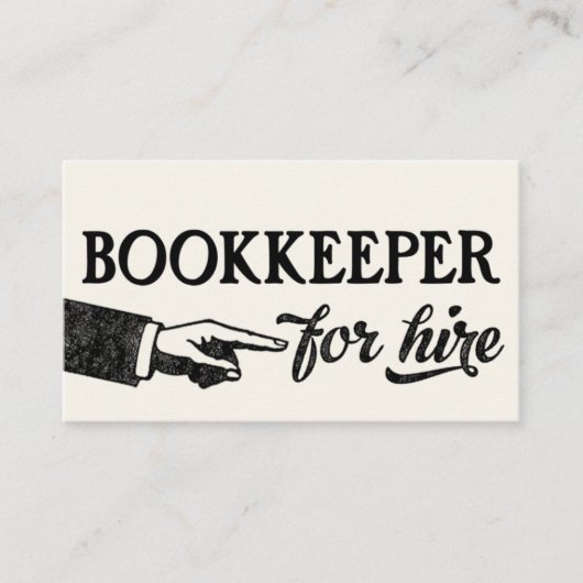 Bookkeeper Cartes de visite - N'importe quelle cou (Devant)