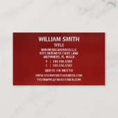Bookkeeper Red Carte de visite (Dos)