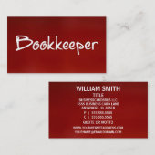 Bookkeeper Red Carte de visite (Devant / Derrière)
