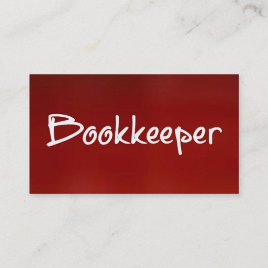 Bookkeeper Red Carte de visite (Devant)