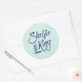 Booklover Shelfie King Ronde Sticker (Envelop)