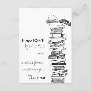 Booklovers Weddenschap RSVP-kaart RSVP Kaartje