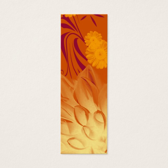 Bookmark Orange Yellow Flowers Custom Template (Devant)