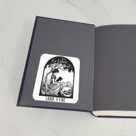 Bookplate - Meisje lezen onder boom Vierkante Sticker