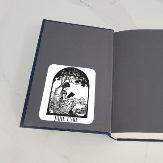 Bookplate - Meisje lezen onder boom Vierkante Sticker