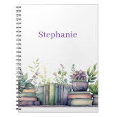 Books and Plants Watercolor Notebook Notitieboek (Voorkant)
