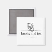 Books and Tea Magnet for Readers and Tea Drinkers (Recto/Verso)