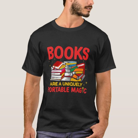 Books Are A Uniquely Portable Magic Reading   T-shirt (Voorkant)