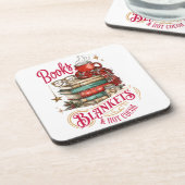 Books Blankets and Hot Cocoa  Bier Onderzetter (Linkerzijde)