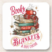 Books Blankets and Hot Cocoa  Bier Onderzetter (Voorkant)