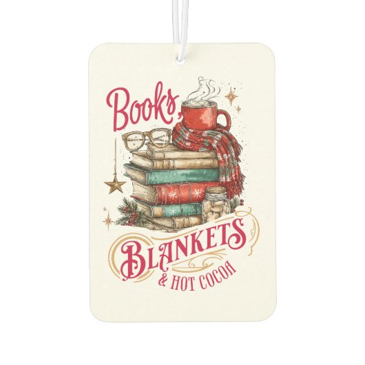 Books Blankets and Hot Cocoa  Luchtverfrisser (Achterkant)